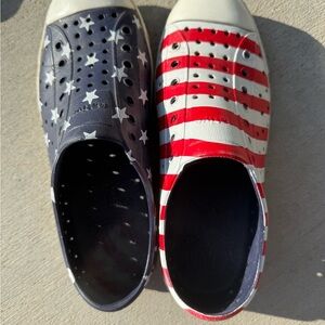 Native Kids Red and Blue Star Stripe Sneakers, size J3